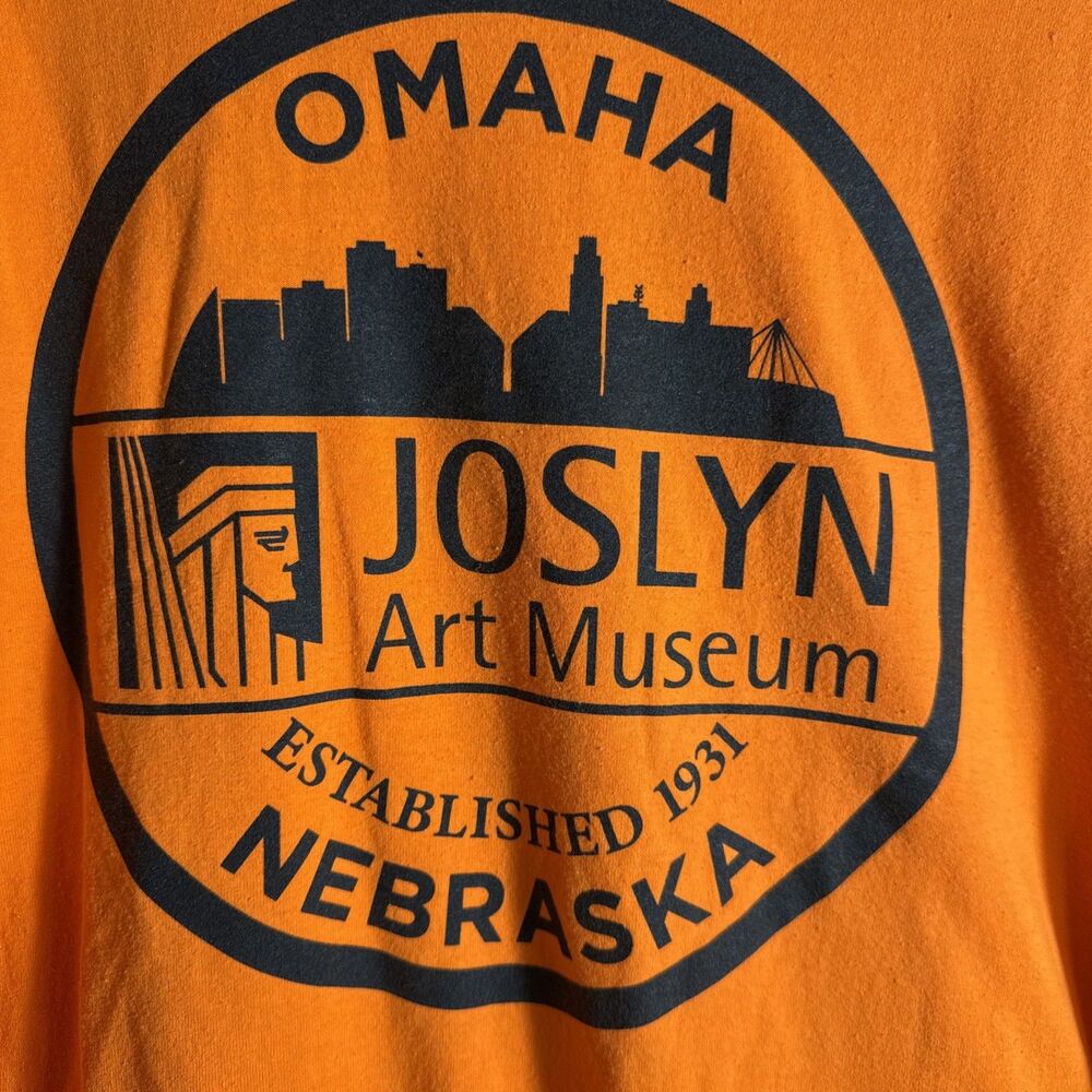 Kiewit Art Museum T Shirt Men's XL Orange Long Sleeve Top Omaha NE